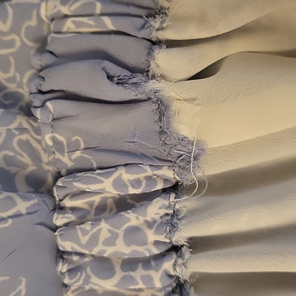 VTG Handmade 1990s Baby Blue Floral Fairycore Swing Midi Skirt - Picture 7 of 10